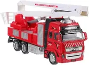 Vaguelly Pull Back Fire Truck Fire Truck Model Lifelike Fire Truck Fire Truck for Fire Fighting Truck Figurine Fire Fighting Truck Toy Inertia Fire Truck Cartoon Fire Truck Abs