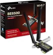 TP-Link BE6500 Tri-Band Wi-Fi 7 PCIe Adapter, up to 6.5Gbps, Bluetooth 5.4, 6 GHz, OFDMA, MU-MIMO, High-Gain Antennas, WPA3 Security, Windows 11, Low-Profile Brackets (Archer TBE400E)