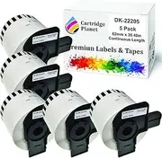 Cartridge Planet 5 Pack Compatible Tape Roll for Brother Label Printer - 62mm x 30.48m Continuous Length - White Paper Tape - 5 Labels