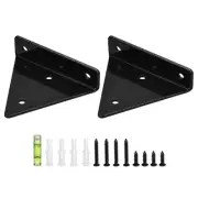 Floating Shelf Bracket 4Inch 2Pcs Metal Triangle Shelf Bracket for Shelves Black