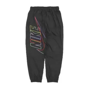 Nike 長褲 Club Pants 男款 黑 彩色 大勾 刺繡 寬版 縮口褲 DX0622-010