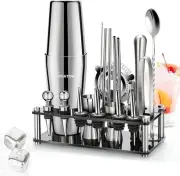 23-Piece Cocktail Shaker Set,Boston Shaker Set Stainless Steel Bartender