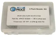 Four Pack 3/8in. NPT Button Nose Sewer Jetter Nozzle 4 Piece Set 3000 PSI 9.0...