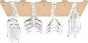 Wooden Wine Glass Holder for under Cabinet | under Shelf Kitchen Stemware Rack