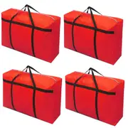 riin 4x Large Home Storage Bag Waterproof Clothes Quilt Organizer for Moving House Luggage Xmas Christmas Tree Model#100 Red