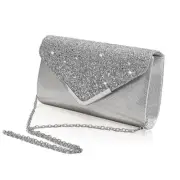 Shiny Sequin Envelope Clutch - Glitter Evening Bag with Chain for Yin-pinghua