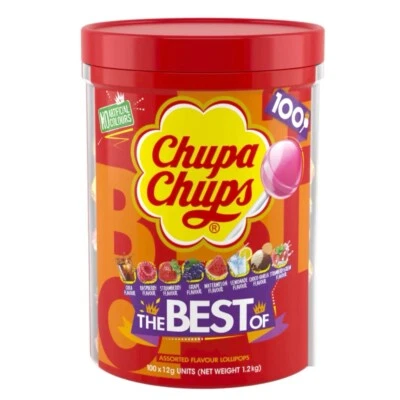 NEW Chupa Chups 150 Bulk Buy Jar Assorted Flavours Lollies Lolly Party Favours!