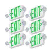 Led Exit Sign Emergency Light Combo Adjustable Two Head,Double Sided and Batt...