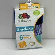 New Fruit Of The Loom 6 Pack Girls Micro Mesh Briefs Panties Underwear Size 10