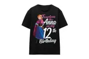 Frozen Unisex Adult Fearless Like Anna 12th Birthday T-Shirt (Black) - UTTV17360