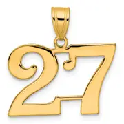 14k Yellow Gold Polished Number 27 Pendant