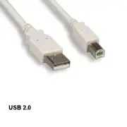 Kentek Beige 10' USB 2.0 Type A to B Cord 28AWG 480Mbps Scanner Printer HDD Data