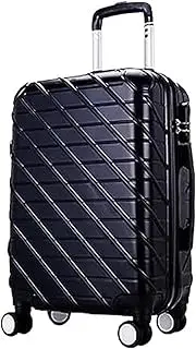 [Wnota] Trolley Suitcase Carry On Luggage with Spinner Wheels Luggage Travel Suitcase Hardshell Lightweight Suitcase Luggage Suitcase (Color : Black, Size : 20inch)