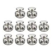 10pcs Double Hole Spring Elastic Drawstring Rope Cord Lock, White Nickel