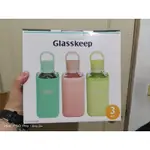 全新 GLASSKEEP方形玻璃隨手瓶500ML三入組