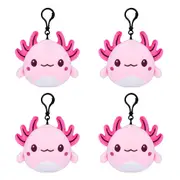 4PK Axolotl Keychain Plush Cute Animal Soft Stuffed Toy Kids Bag Accessory 10cm