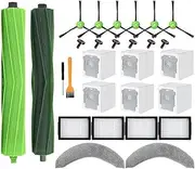 Accessories Compatible for iRobot Roomba Combo 10 Max, Combo j9+,Combo j7+/Plus Robot Vacuum Cleaner, 1 Rubber Brush 4 Filters 6 Side Brushes 6 Dust Bags 2 Mop Pads 1 Cleaning Tools 1 Screwdriver