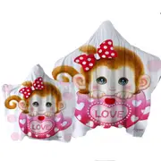 Cute Design Pinkish Love Cup Monkey Towel with Hood