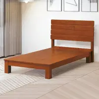 在飛比找Yahoo奇摩購物中心優惠-Boden-奧納斯3.5尺單人柚木色實木床組/床架(床頭片+