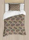 Duvet Cover Set, Inspired Doodle Style Geometric Shapes Paisley Oriental