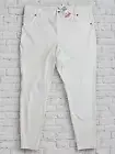 Hue Women's 2X White High Waisted Denim Stretch Leggings Pull On Jeans Casual