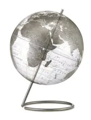 Silver Crystal Marquise Desktop World Globe