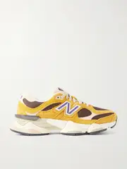 [New Balance] New Balance - 9060 Leather-trimmed Suede And Mesh Sneakers - Tan - US8.5 US 8.5 Brown