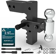 CROSSHIP Adjustable Trailer Hitch - Heavy Duty Aluminum Drop Hitch - Fits 2.5" Receiver, 8" Drop/Rise, for Truck, SUV, RV(18500 lbs GTW)