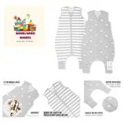 Toddler Sleep Sack with Feet in 1.0 Tog Organic Cotton for Boys and Girls, Ba...