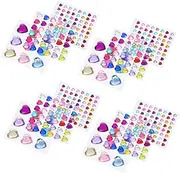 HORIALENCE 12pcs Heart Rhinestones Stickers Acrylic Gems for Nail Art Decoration Self Adhesive Flatback Crystals for DIY Crafts Wedding and Valentines Day Decor
