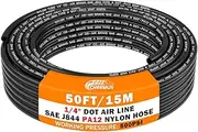 CheeMuii 50 FT 1/4 Pneumatic Tubing 1/4" PA12 Nylon DOT Air Line SAE J844 DOT Air Hose 15.3 Meter 1/4 Inch OD Pneumatic Air Tubing Pipe Hose Line