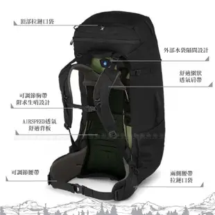 【OSPREY 美國 Farpoint Trek 75 旅行背包《黑》75L】雙肩背包/後背包/行李箱/登山//悠遊山水