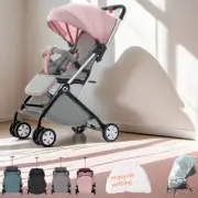 Baby Stroller w/Mosquito Net Lightweight Foldable Compact Portable Travel Pram