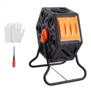 18.5 Gallon Outdoor Compost Tumbler Bin with Sliding Door Rotating Design