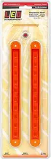 235 Series 12V Sequential Indicator Strip Lamp with 10 Square LEDs and Amber Lens Blister Pack, 237 mm x 25 mm x 18 mm Size