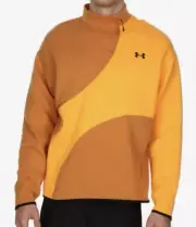 Under Armour Pullover Sweatshirt Men Sz L Unstoppable Fleece 1/2 Zip Orange