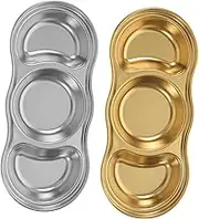Alipis 304 Stainless Steel Condiment Holders Family Restaurant-Grade Dipping Plates Trim