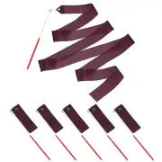 Dance Ribbons, 6Pcs 78.7 Inch Gymnastics Streamers for Gifts, Dancing, Burgundy
