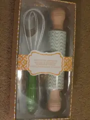 NEW decorative Rolling Pin & Whisk gift set - make baking fun! - great gift!