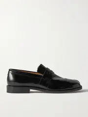 [Maison Margiela] Maison Margiela - Tabi Split-toe Glossed-leather Loafers - Black - IT36.5 IT 36.5 Black