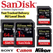 SD Card SanDisk 64GB 128GB 256GB Extreme PRO SDHC SDXC Camera Memory 4K 200mbps