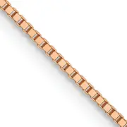 18 Inch 14K Rose Gold .7mm Box With Lobster Clasp Chain