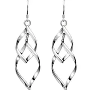 3PCS Copper Woman Fashion Jewelry Leaf Long Tassel Retro Simple Hook Earrings