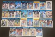 1986 Topps Kansas City Royals Team Set 29 Cards Brett Saberhagen FREE SHIPPING
