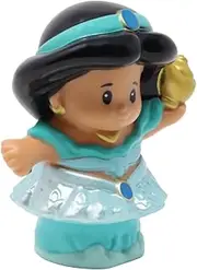 Fisher-Price Replacement Part for Collectible Little People Princess Castle Dollhouse Playset DWC35 - Replacement Princess Jasmine Figure Holding Genie Lamp - Talking Castle Base