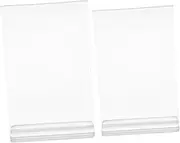 2Pcs Double Sided Acrylic Sign Holders Shape Menu Stands for Tabletop Displays Frame for Restaurant Office and Event Use