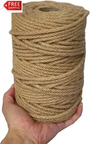 ILIKEEC 328 Feet Jute Rope, 6Mm 4-Ply Natural Thick Jute Twine String for Floris