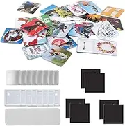 100 Set 2'' X 2'' Square Fridge Magnet Button Making Supplies for Button Press Machine, DIY Square Photo Picture Magnet Button,Includes Metal Cover, Plastic Button Back Cover, Clear Film&Blank Paper