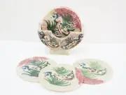 Soap Stone Marble Tea Coffee Coaster Floral Hand painted Work Inlay Home Decor