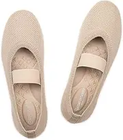 [Frank Mully] Womens Ballet Flats Casual Round Toe Knit Fabric Flats for Women with Single Strap Ballerina Flat Shoes Lightweight Dressy Shoes for Woman